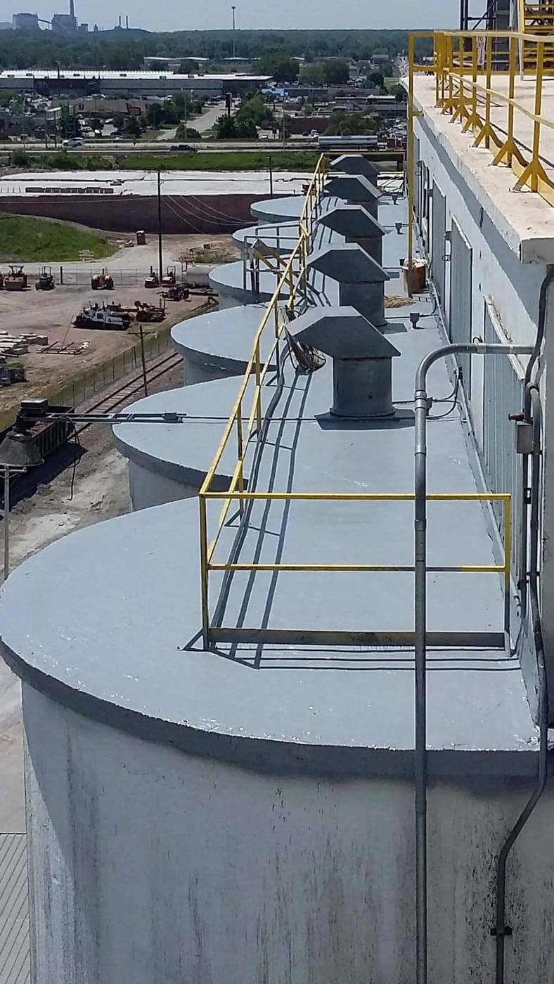 Seamless polyurea coating on a grain silo rehabilitation project — project 2